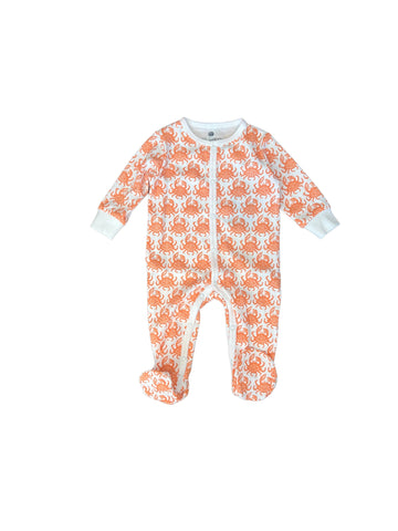 Casey Infant Orange Crab Pajama Suit