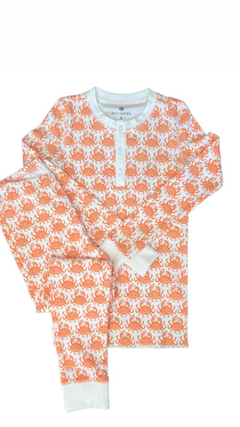 Cameron Kids Orange Crab Pajama Set