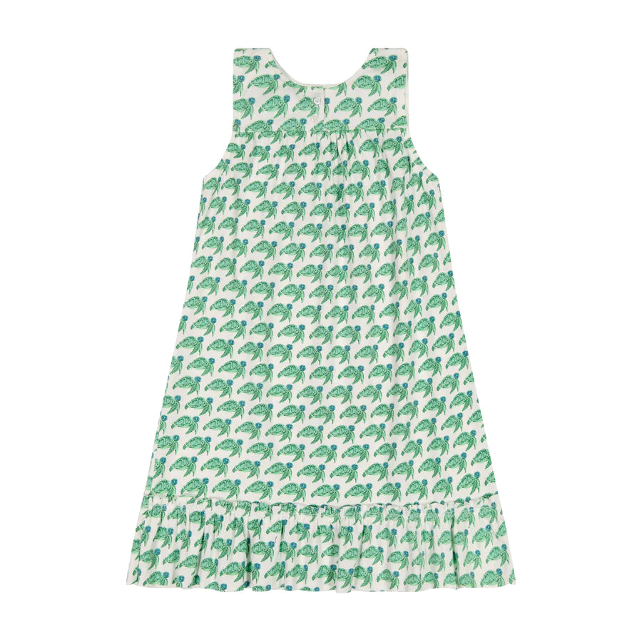 Louise Girl's Lounge Dress Caribbean Squirt The Monogram Shop Louise Girl's Lounge Dress Caribbean Squirt The Monogram Shop