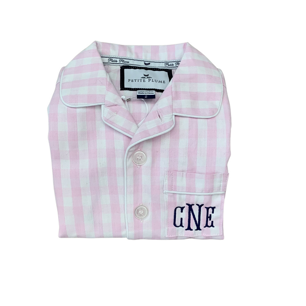 Child’s Pink Gingham Pajama Set