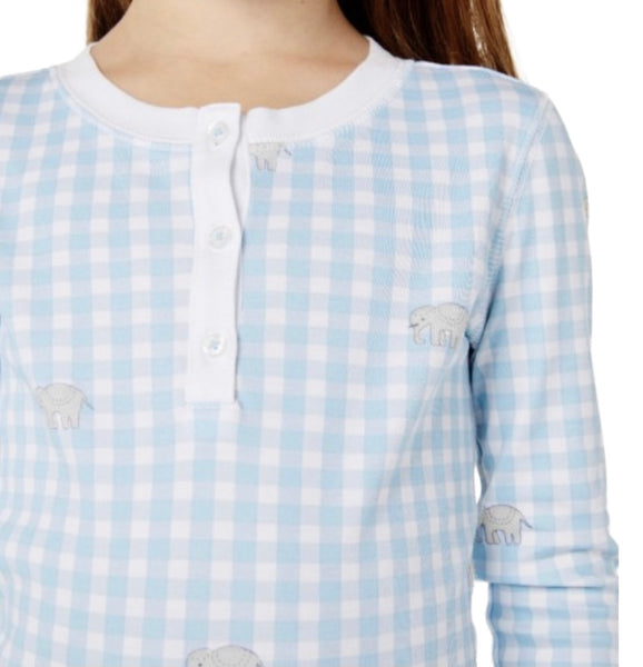 Roller Rabbit Kids Hathi Blue Gingham Pajamas