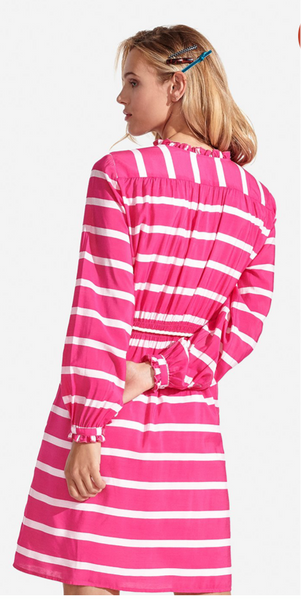 Delfina Dress Super Pink Stripes