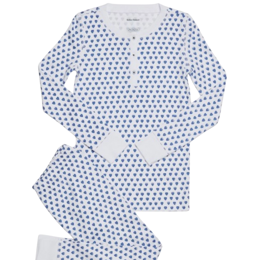 Roller Rabbit Kids Blue Hearts Pajamas