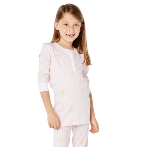 Roller Rabbit Kids Hathi Pink Gingham Pajamas
