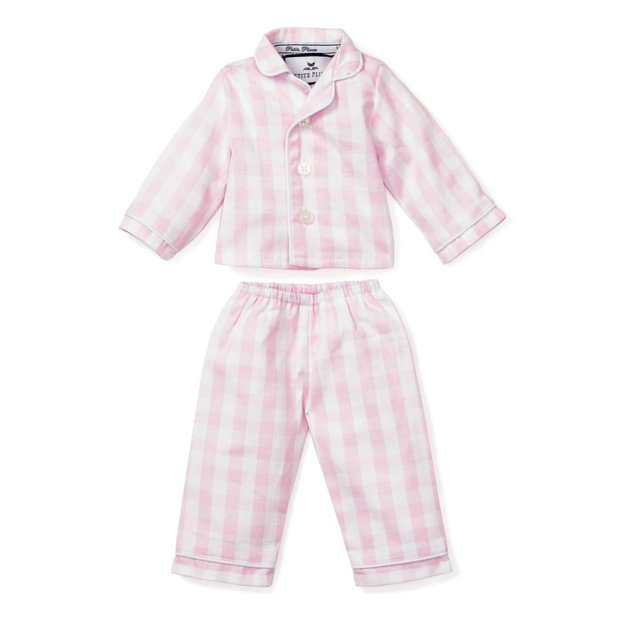 Pink Gingham Doll Pajamas