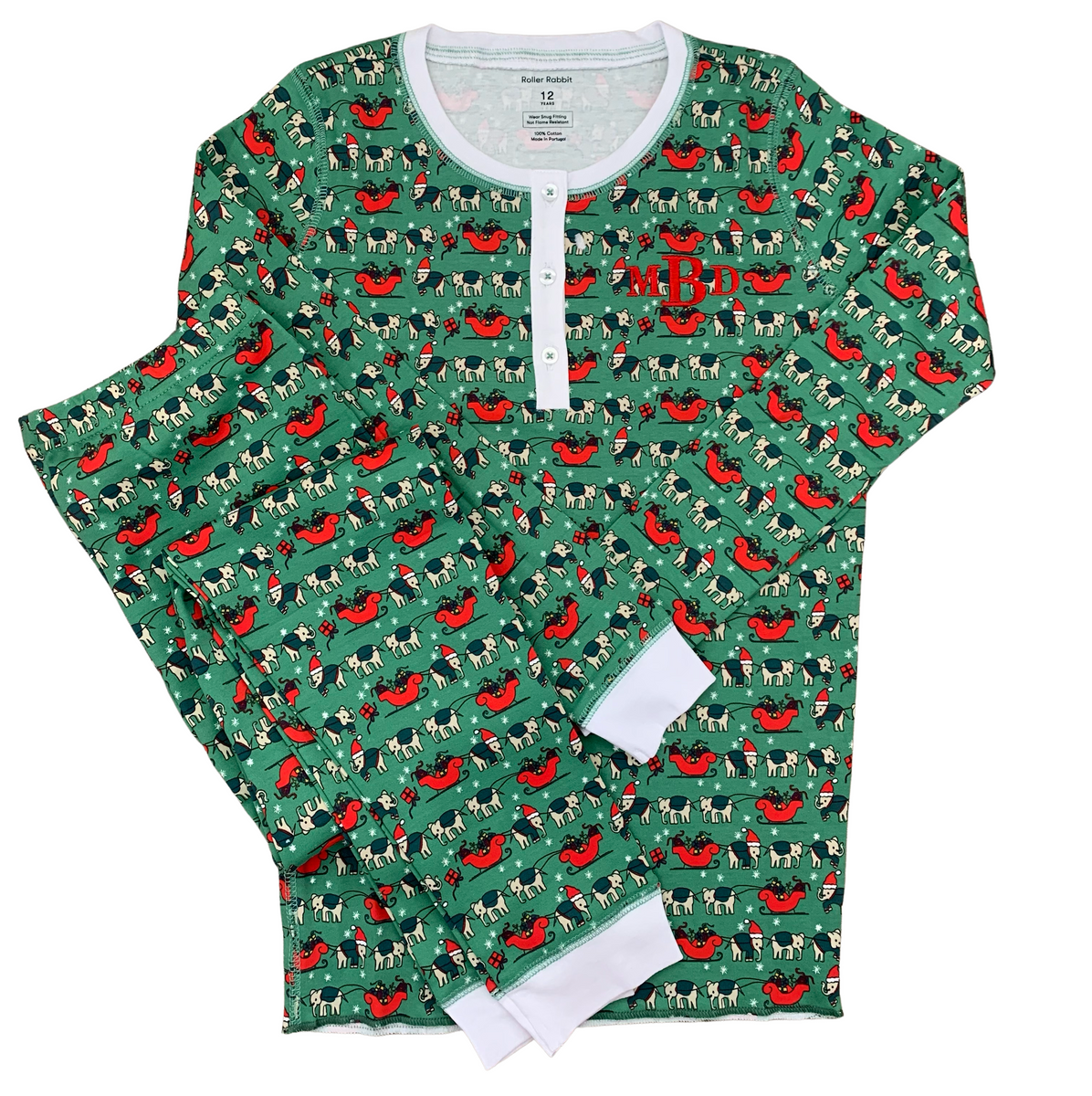 Roller Rabbit Kids Holly Jolly Hathi Pajamas The Monogram Shop
