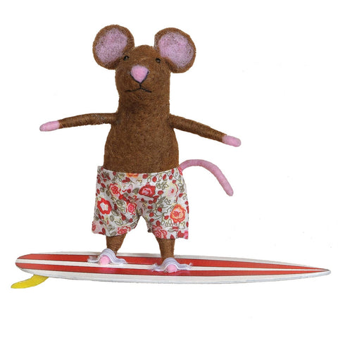 Surfer Mouse Felt Ornament