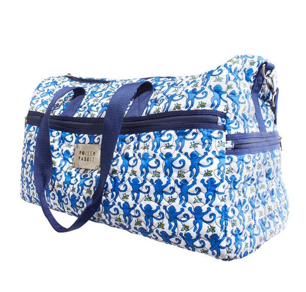 Roller Rabbit Monkey Quilted Duffle Bag