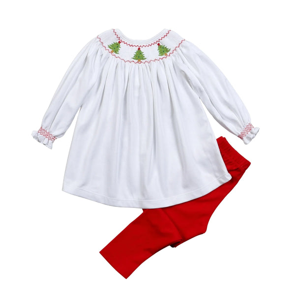 Christmas Smocked Bishop Pima Pant Set
