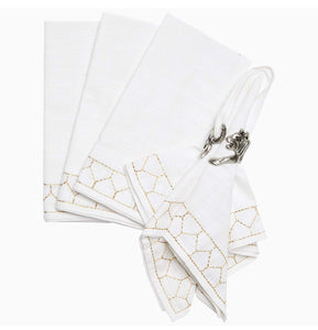 Stitched Gold Napkins with Monogram