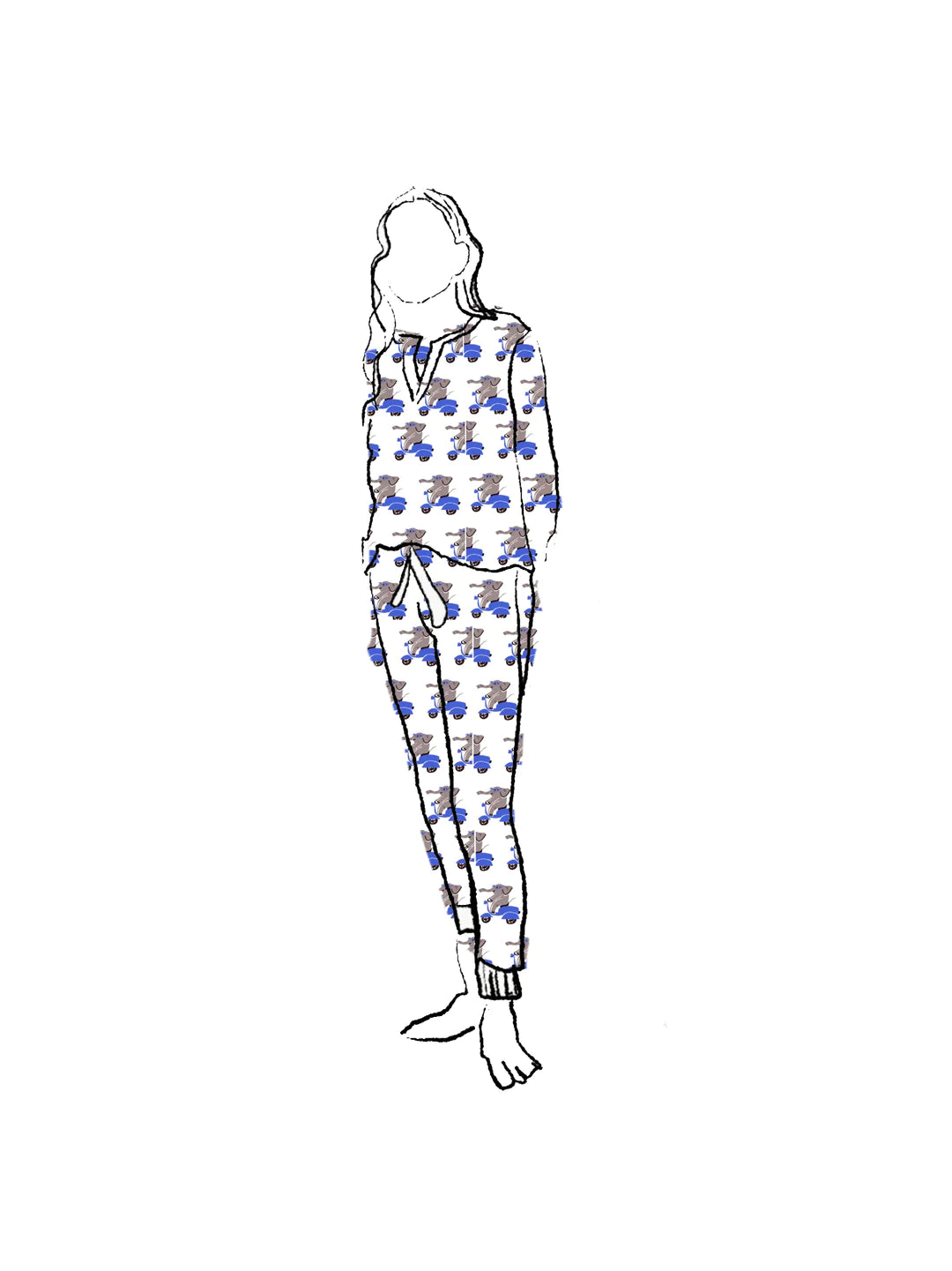 Ro’s Garden Blue Beep Beep Pajamas