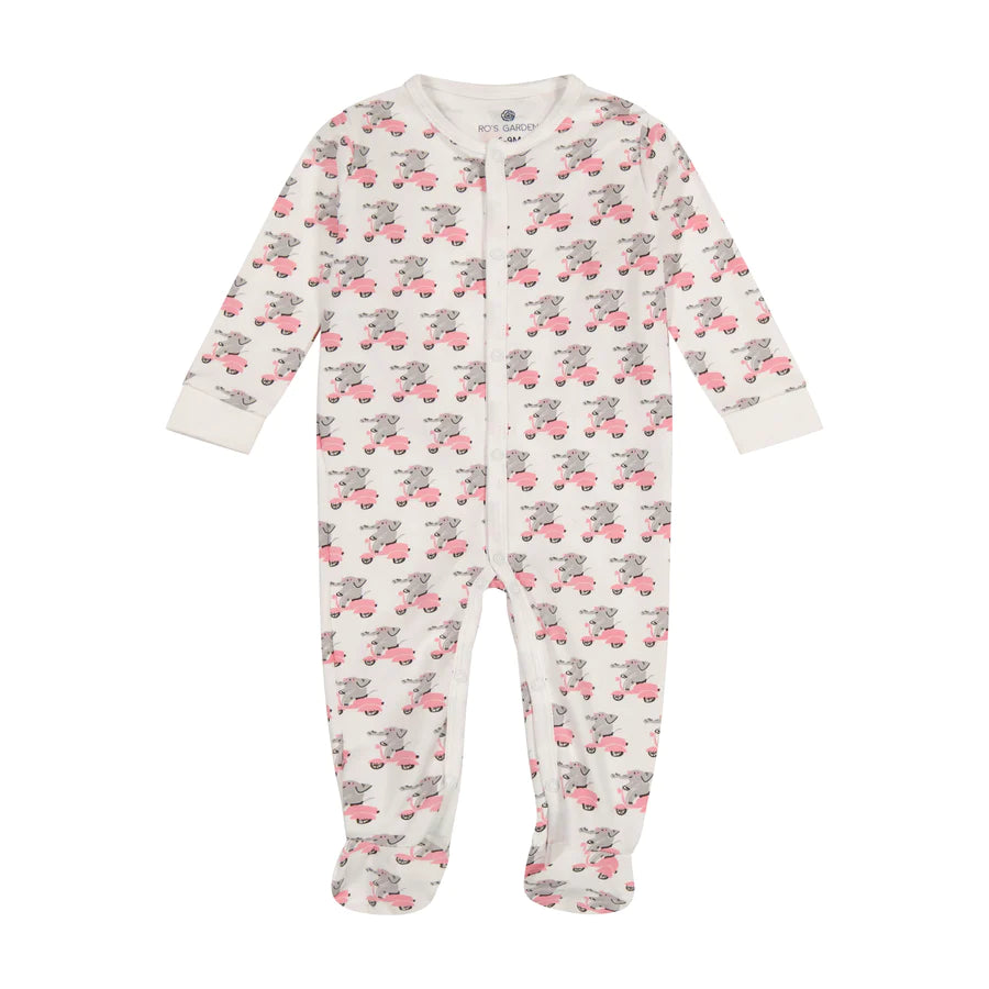 Ro’s Garden Pink Beep Beep Infant Footie Pajamas