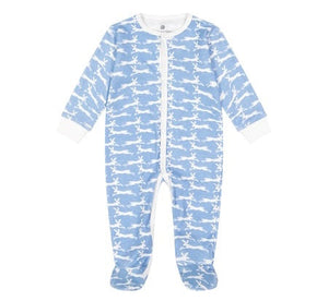 Ro’s Garden Blue Bunnies Infant Footie Pajamas