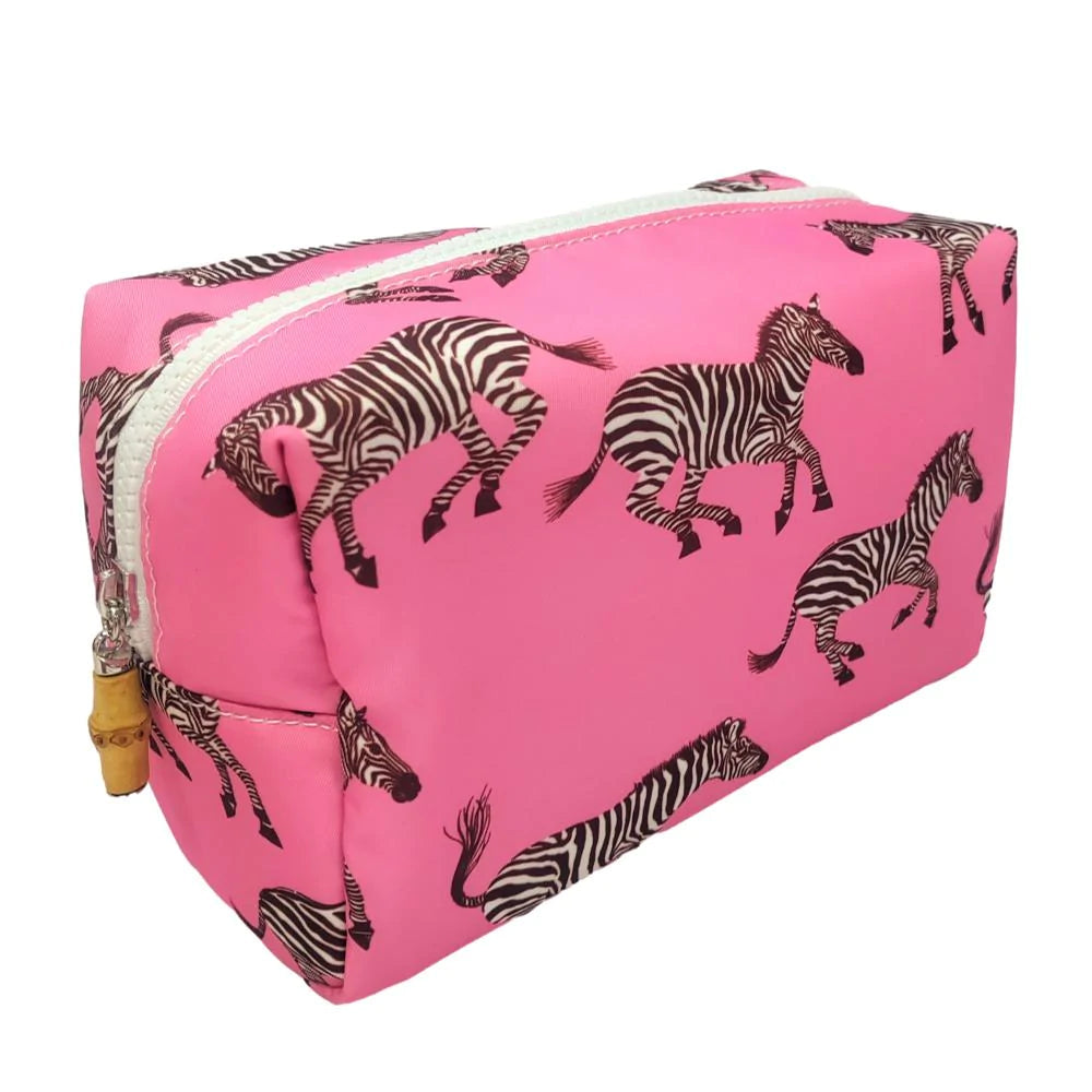 Pink Zebra On Board Cosmetic Bag
