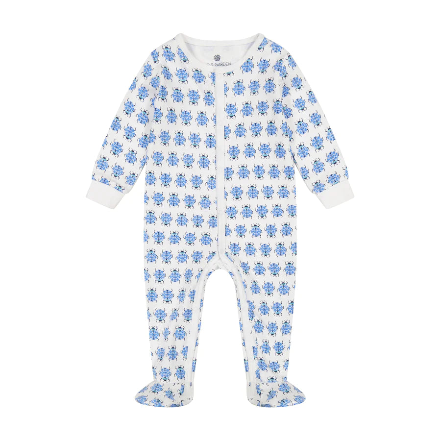 Ro’s Garden Blue Love Bug Infant Footie Pajamas