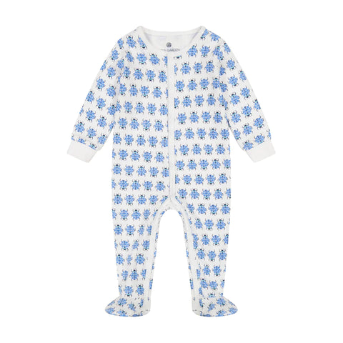 Ro’s Garden Blue Love Bug Infant Footie Pajamas