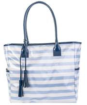 Striped Vinyl Tote