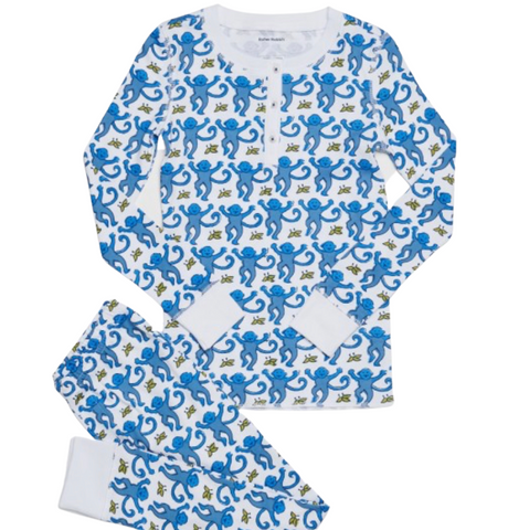Roller Rabbit Kids Blue Monkey Pajamas