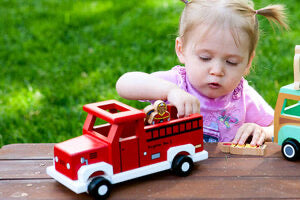 Wooden Magnetic Fire Truck
