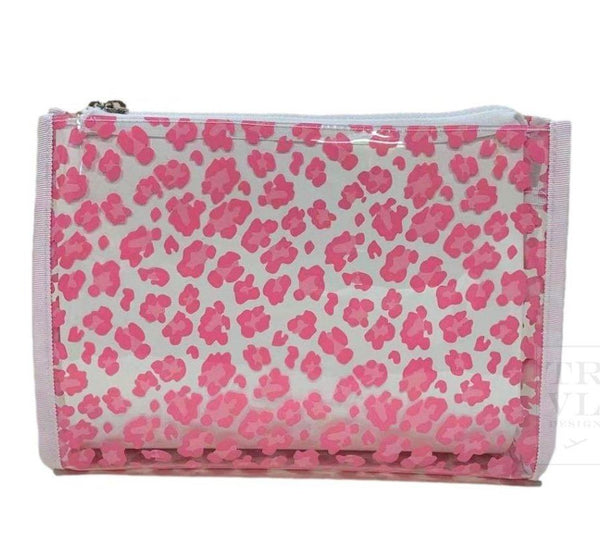 Pink Cheetah Clear Road Tripper Bag