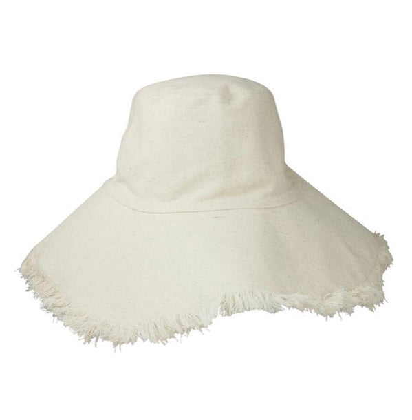 Natural Canvas Fringed Hat
