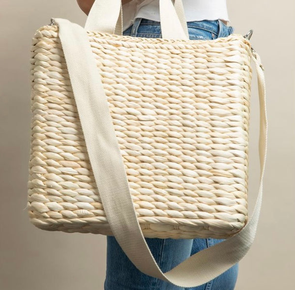 Natural Straw Cooler Tote