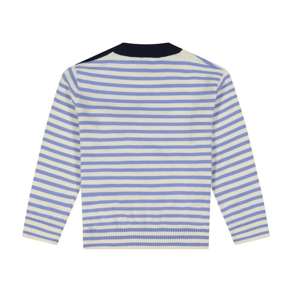 Striped Peony Cotton Intarsia Sweater