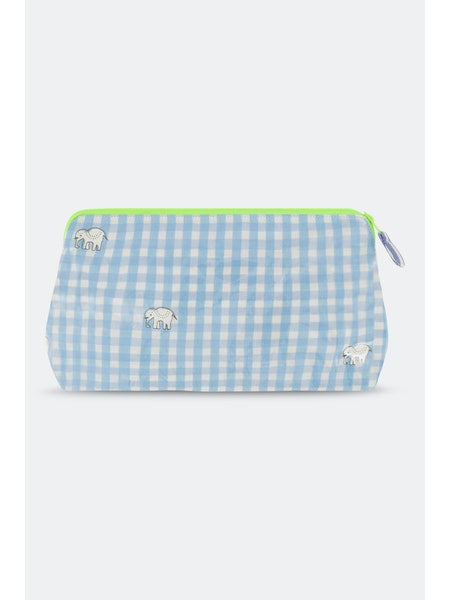 Hathi  Gingham Large Makeup Bag