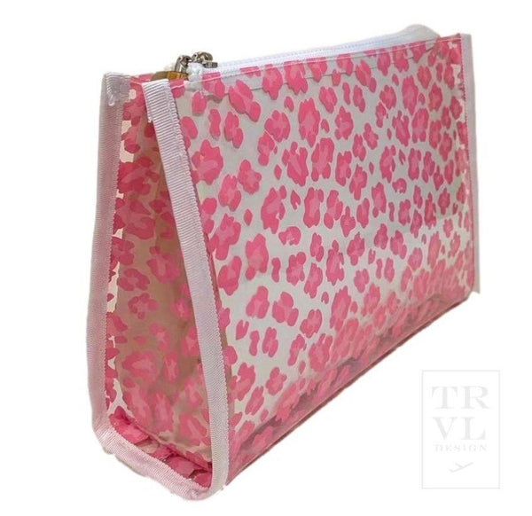 Pink Cheetah Clear Road Tripper Bag