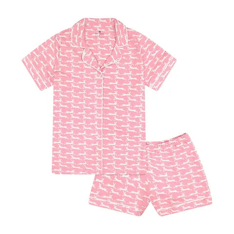 Ro's Garden Pink Bunnies Polo Pajamas