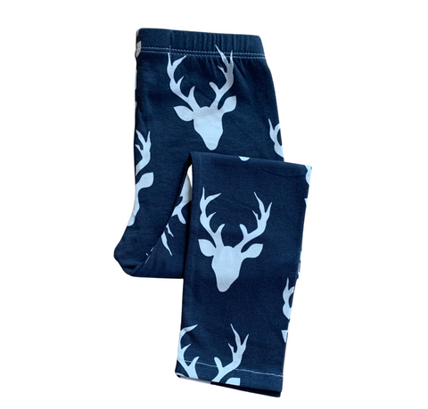 Girls’ Leggings Navy Reindeer