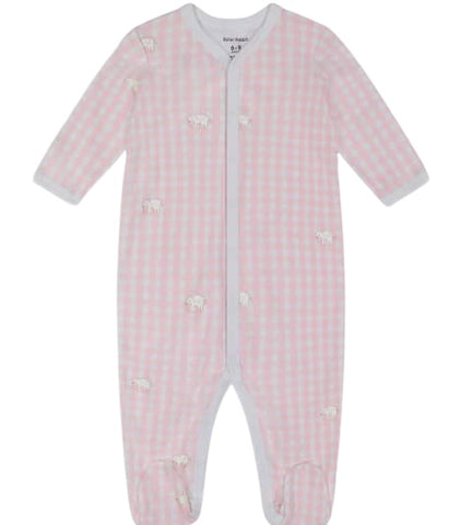 Roller Rabbit Infant Hathi Pink Gingham Footie Pajamas
