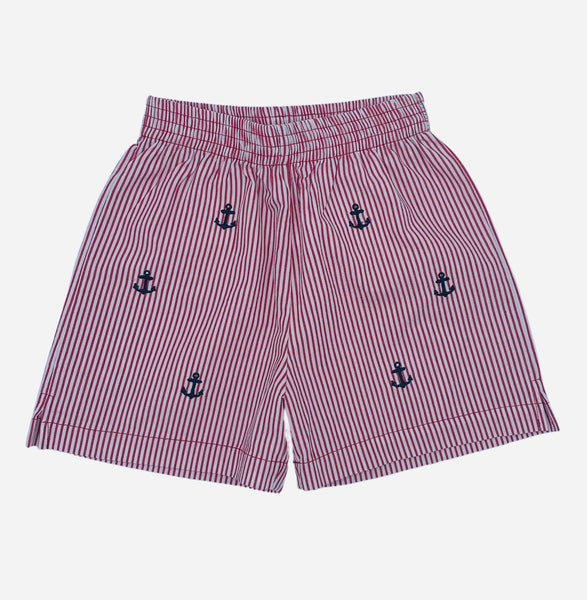 Toddler Embroidered Seersucker Shorts