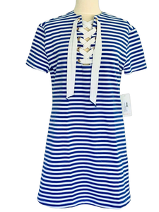 Anna Dress Stripes French Blue