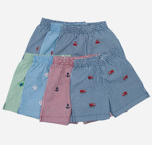 Toddler Embroidered Seersucker Shorts