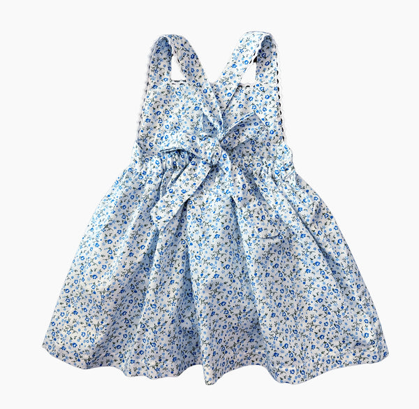 Blue Floral Pinafore