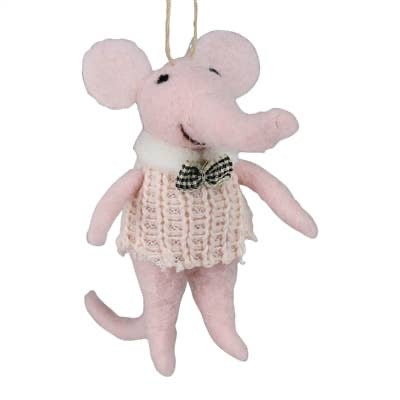 Preppy Pink Elephant Felt Ornament