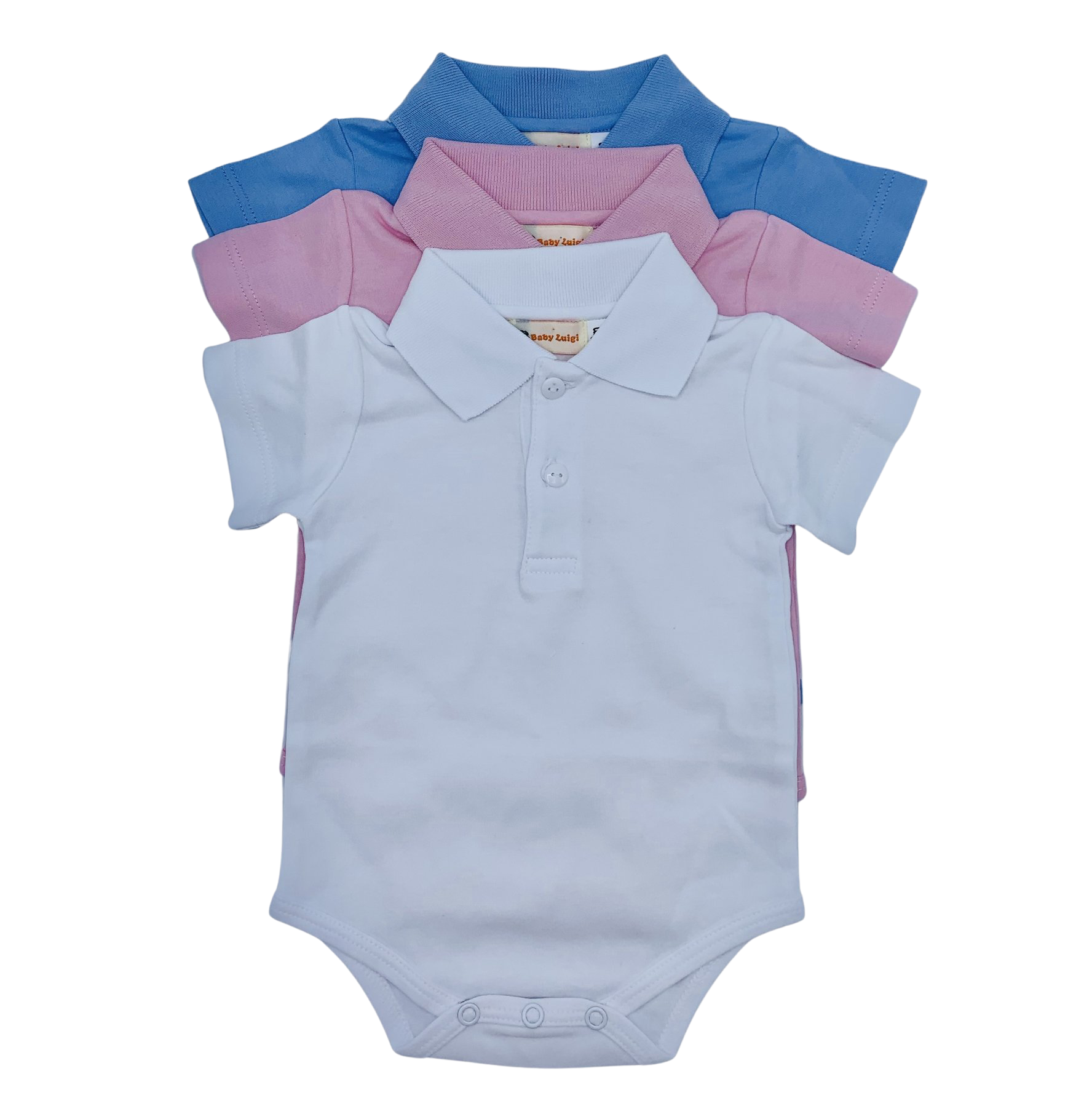 Solid Short Sleeve Pima Polo Onesie The Monogram Shop