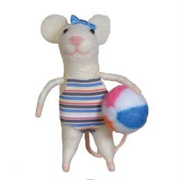 Swimmer Gal Mouse Felt Ornament