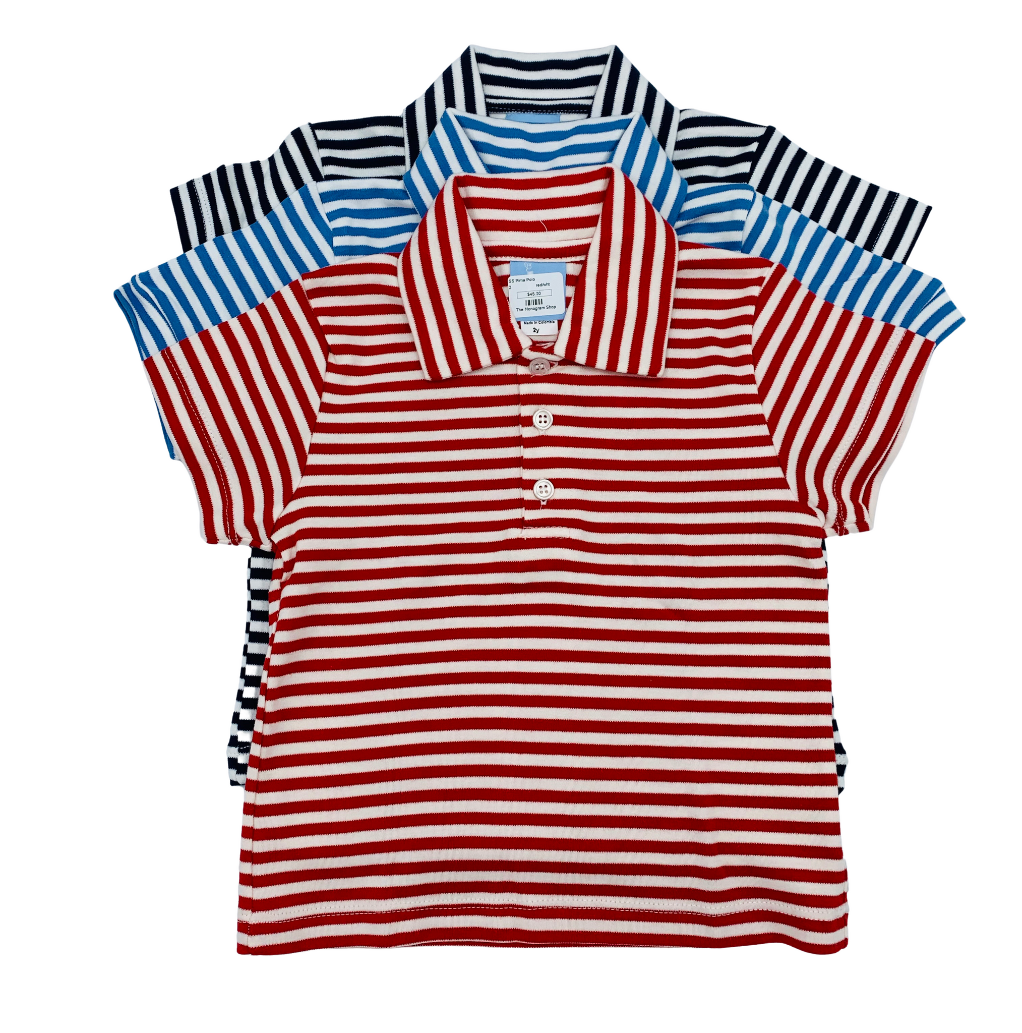 Striped Pima Short Sleeve Polo