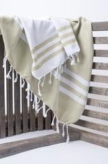Turkish Towel White Stripe/Color
