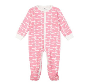 Ro’s Garden Pink Bunnies Infant Footie Pajamas