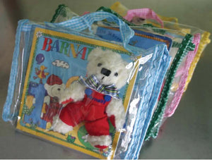 Barnaby Bear Gift Set with Where, Oh Where, is Barnaby Bear Board Book with Pink Ribbon