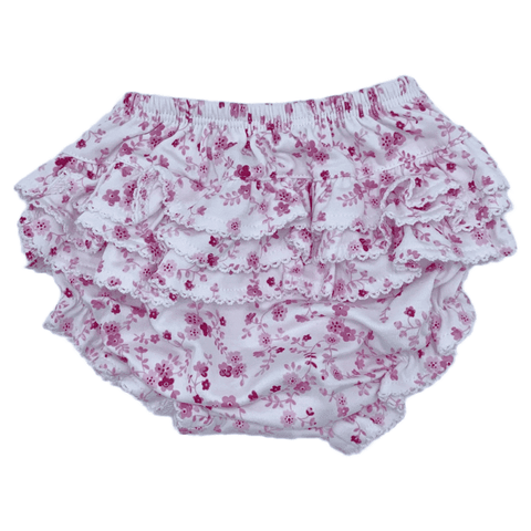 Ruffled Diaper Cover-Pink Floral