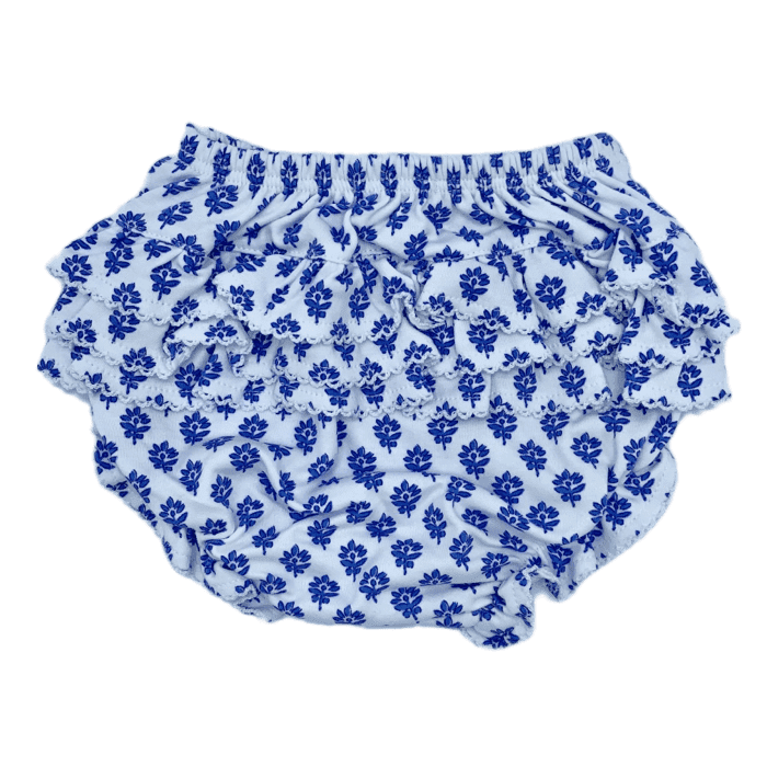Ruffled Diaper Cover-Blue Floral