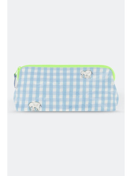 Hathi Gingham Small Makeup Bag